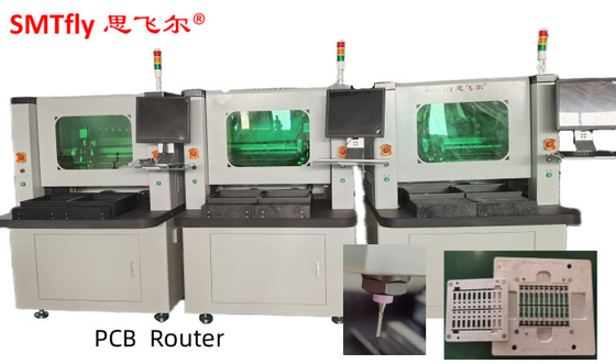 4.2KW L450mm Çift İş İstasyonu Yönlendirici Cnc Pcb / PCB Depaneling Yönlendirici Makinesi