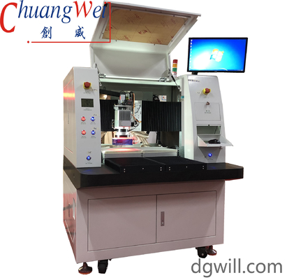 15W Lazer PCB Depaneling Makinesi Çift Masa Katı Durumlu UV Lazer Makinesi Offline
