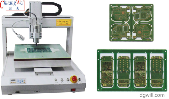 Yüksek hassasiyetli masaüstü robotları PCB yönlendirici makinesi 650mm X 450mm Çalışma alanı CWVC-3A
