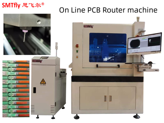 Otomatik Araç Değiştirme ile 0,5 mm Kalınlığındaki Devre Tabloları için Inline PCB Router Makinesi